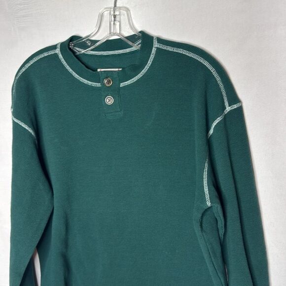 BDG Men’s Forest Green Ribbed Henley. Size Small. - Picture 2 of 7